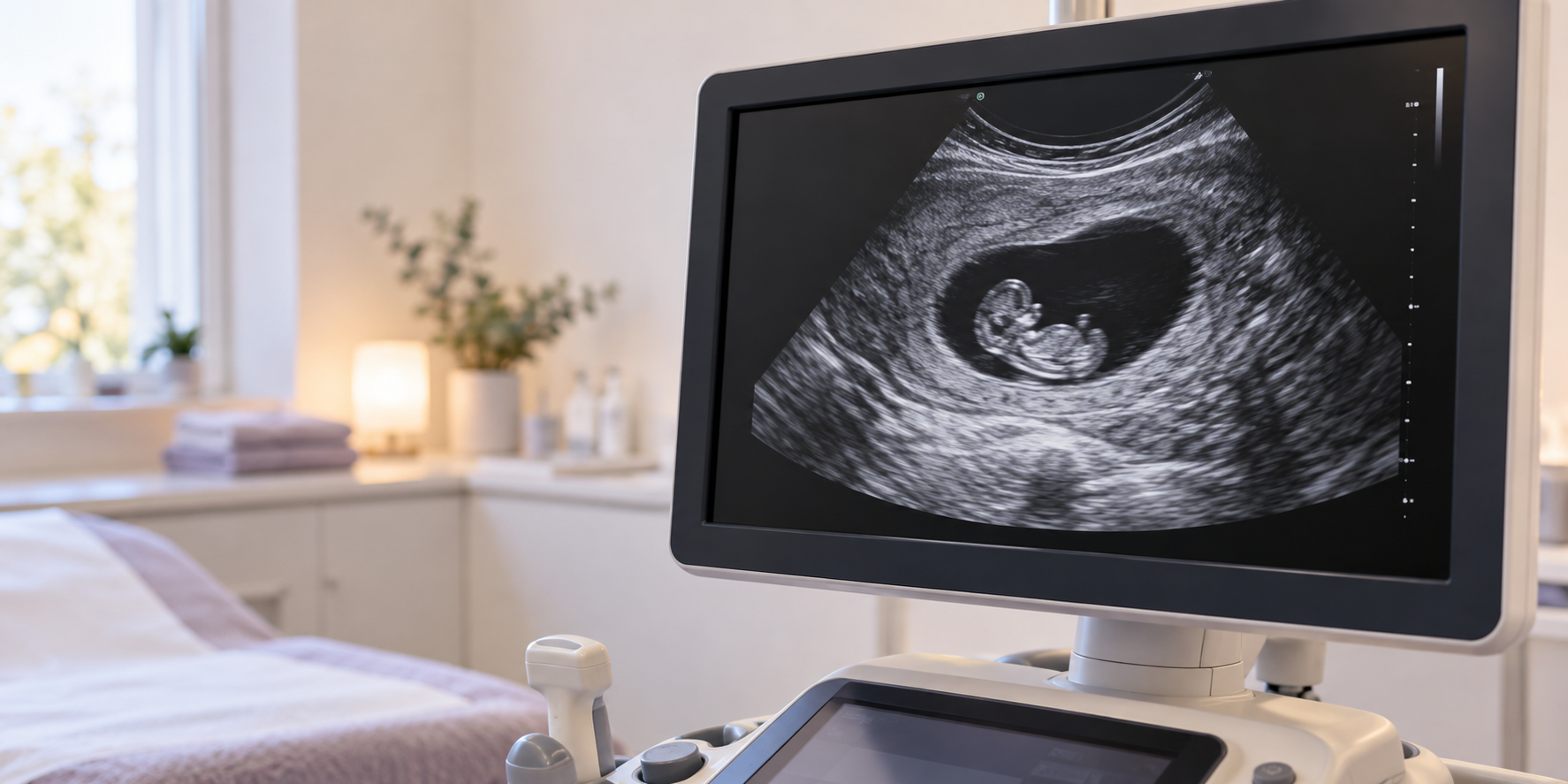 Early pregnancy scan showing a small embryo
